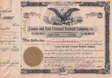 1902 Canton & East Liverpool Railroad capital stock certificate (Ohio, Penn.) picture