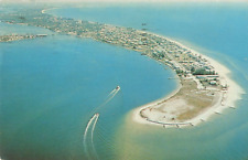 Fort Myers FL Florida, Aerial View Mouth of Caloosahatchee River, VTG Postcard picture