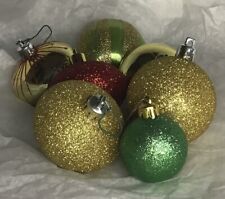 Vintage Lot Of 7 Vintage Mixed Media Christmas Ornaments Unbranded Hanging picture