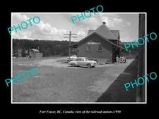 OLD 8x6 HISTORIC PHOTO OF FORT FRASER BC CANADA THE RAILROAD STATION c1950 picture