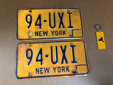 Pair New York License Plates (1973-86] - 94-UXI picture