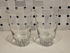 Set Of (2) VINTAGE Libbey Glass Tumblers  12 oz Clear Stackable Rare MCM Minimal picture