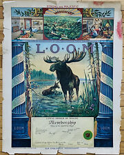 Rare 1920 Loyal Order of Moose Membership Poster Joseph Adams Published 28.5”H picture