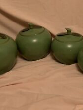 Rare Vintage Canisters Green Apple Aluminum. Super Cute picture