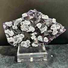 Top  4.4LB Natural Amethyst Calcite Specimen Quartz Crystal Mineral Decor picture