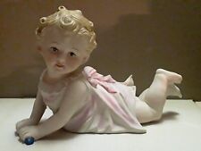 VINTAGE ANDREA SADEK PIANO BABY FIGURINE 10” LONG  23/542 -made In Japan picture