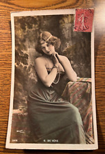 1915 France Risque Walery Paris Color Tinted Photo Postcard Actress G De Vere picture