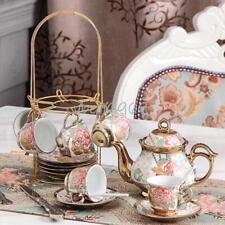 20Pcs Tea Set - Tea Pot+6 Cups & Saucers & Spoons+Rack Coffee Cup Set 3 oz Cups picture