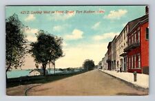 Fort Madison IA-Iowa, Scenic View Looking West on Front Street Vintage Postcard picture