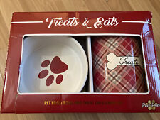Posh Paws Dog and Pet Treat Ceramic Canister And bowl Red Plaid picture