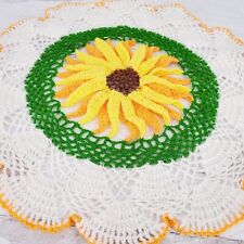 Sunflower Orange & Yelllow Floral Crocheted 16