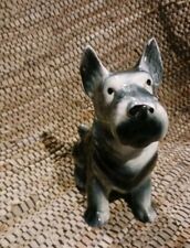 Vintage Black Gray Scotty Dog Ceramic Figurine Scottish Terrier  picture