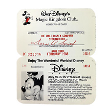 Vintage Walt Disney World Memorabilia 1988 Magic Kingdom Club Membership Card picture
