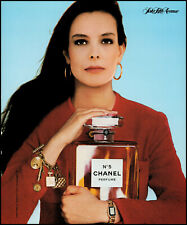 1987 beautiful woman Chanel N°5 perfume Saks Fifth Ave retro photo print ad S35 picture