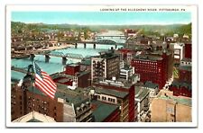 VTG 1920s - Allegheny River View - Pittsburgh, Pennsylvania Postcard (UnPosted) picture