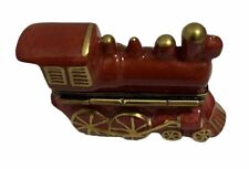 Limoges Porcelain Trinket Box Train Locomotive Peint Main France picture