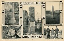 OREGON OR - Oregon Trail Monuments Ezra Meeker Postcard picture