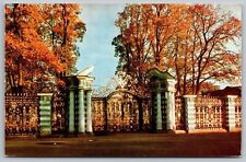 St Petersburg Russia Pushkin Catherine Palace Main Gate Chrome WOB Postcard picture