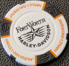 FORT WORTH HD ~ TEXAS (White/Black/Orange) Harley Davidson Poker Chip picture