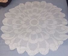 Antique Handmade In Italy Large Round Tablecloth-Floral-35