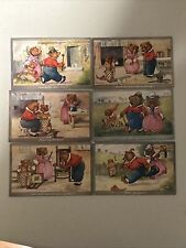 Set Of 6 Vintage GOLDILOCKS & THE 3 BEARS Fairy Tale Postcard 1948 UK picture