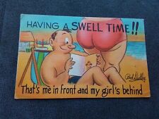 Vintage Comic Linen Postcard  - Having A Swell Time picture