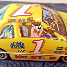TAZ BUGS DAFFY TWEETY ACME LOONEY TUNES NASCAR 1998 Cookie Candy Tin picture