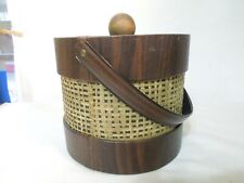 Vintage Elmar Mfg. Insulated Ice Bucket Basket Weave Design 1970's Made in USA picture
