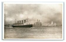 Postcard Cunard RMS Aquitania in the Mersey U83 picture
