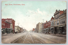 Postcard Hutchinson, Kansas, KS, 1913, Main Street A767 picture
