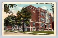 Greenville PA-Pennsylvania, Penn High School, Antique Vintage Souvenir Postcard picture