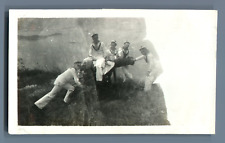 China, French Sailors Posing with an Antique Cannon Vintage Silver Print. Chin picture