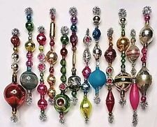 ✨️🌸 *Oldies* 12 Antique Vtg Mercury Glass Garland Icicle Big Bead Ornies 4~4.5