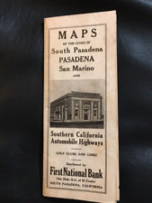 1920s First National Bank Fold Out Map of Pasadena & San Marino CA picture