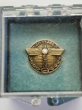 Vintage Boeing 10K GOLD 20 Years Diamond Award Pin W/Box Signed CTO  picture