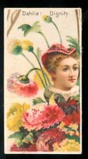 1892 DAHLIA Flower TOBACCO Card LANGUAGE OF FLOWERS Duke N75 Cigarettes DIGNITY picture