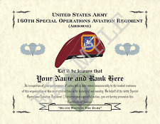 160th Special Operations Aviation Regiment (A) Personalized Art Print 8.5 x 11 c picture