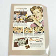 VTG 1953 Revere 33 Stereo Camera: So Lifelike Feel Right There Vintage Print Ad picture