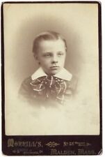 c1880 Cute Young Boy Dapper Morrill’s Malden Massachusetts MA Cabinet Card picture