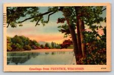 Linen Stream River Greetings From Prentice Wisconsin P261A picture