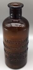 Vintage Brown/ Amber Bottle the Liquozone Company, Chicago, USA,  picture