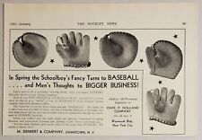 1931 Print Ad Denkert Baseball Gloves Premiums Johnstown,New York picture