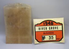 1948 RIVER GROVE Illinois Business Vehicle Registration Inspection Sticker picture
