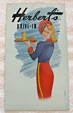 Herbert's Drive - In Restaurant Menu  Californina 50's Vintage picture