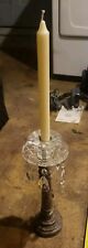 Solid Marble Candle Holder w/ Crystal Teardrops 12