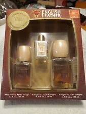 Vintage English Leather Cologne After Shave Gift Set NOS Full Unused Bottle picture