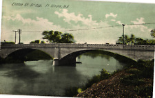 Clinton Street Bridge Fort Wayne IN Divided Postcard c1911 picture