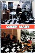 Postcard Queen Mary Ship Barber Shop Gym North Atlantic picture