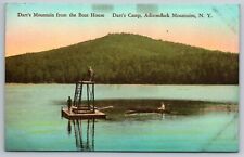Dart's Mountain From Boat House. Adirondack Mountains, Eagle Bay NY Postcard picture