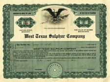 West Texas Sulphur Co. - Stock Certificate - Texas Stocks and Bonds, etc. picture